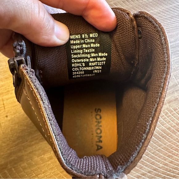 Sonoma Ortholite Eco Men’s (Coltonn) Brown Boots SIZE 8.5 - Picture 8 of 9